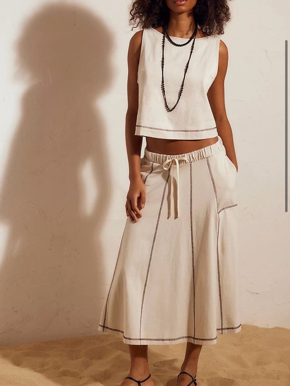 Free People Strada 2 piece Skirt Set Color: Barnacle Island Size Large NWOT